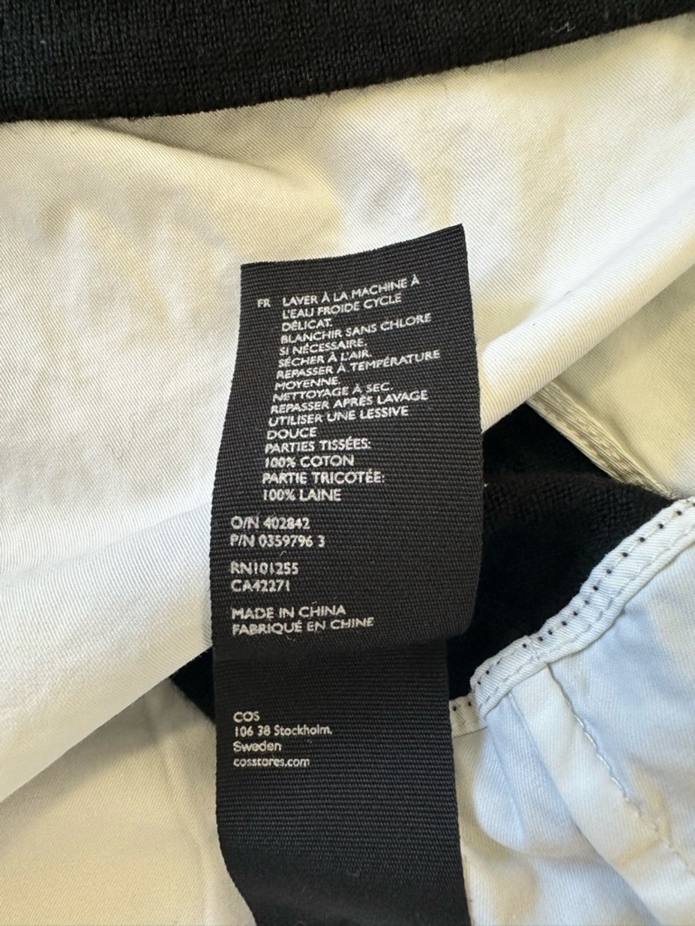 Cos Hybrid Layered Wool Cardigan Size XS Black White - Picture 12 of 12